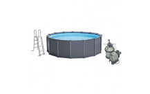 Intex Graphite Panel Pool - 478 x 124 cm - met zandfilterpomp en accessoires-3