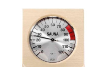 Thermometer met vierkante houten omranding-1