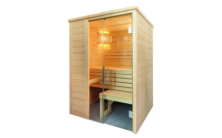 Sauna met infrarood Alaska Mini Infra+ 160 x 110 x 204 cm - vurenhout - 2 banken 62 cm