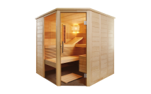 Sauna met infrarood Alaska Corner Infra + 206 x 206 x 204 cm - vurenhout - 3 banken 62 cm-1