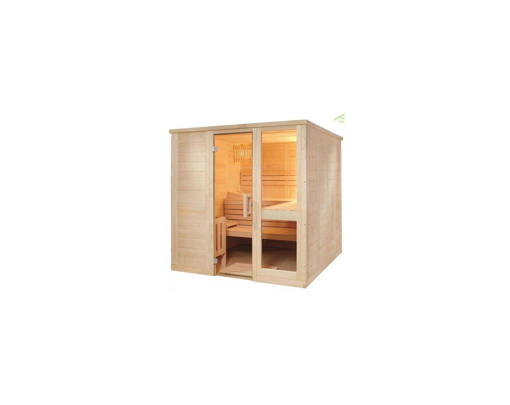Sauna Komfort Large 208 x 206 x 204 cm - vurenhout - 3 banken 62 cm