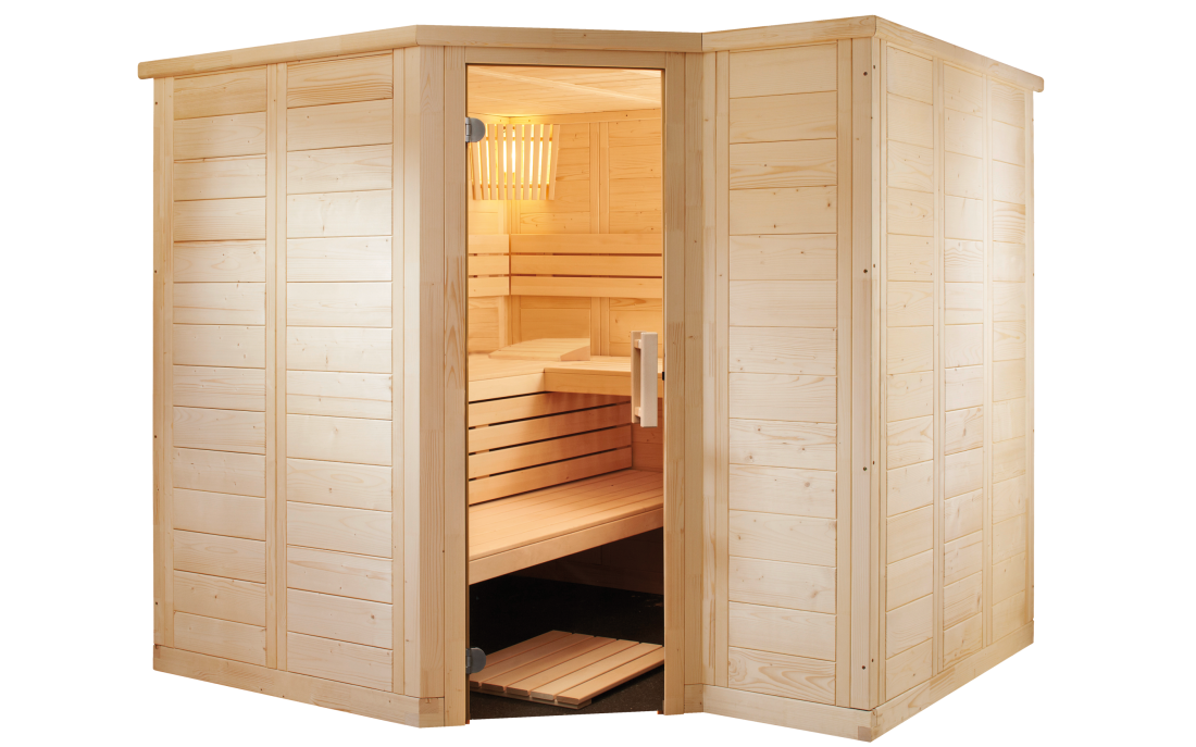 Sauna Polaris Large 234 x 206 x 204 cm - vurenhout - 3 banken 62 cm