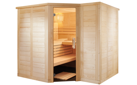 Sauna Polaris Large 234 x 206 x 204 cm - vurenhout - 3 banken 62 cm