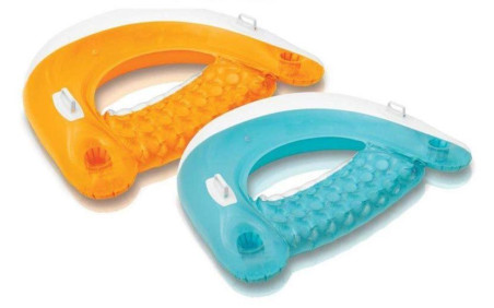 Intex Sit 'N Float opblaasbare zwemband - oranje/ blauw
