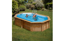 GRE Cannelle - 551 cm x 351 cm x 119 cm houten zwembad met liner blauw 60/100 hung-1