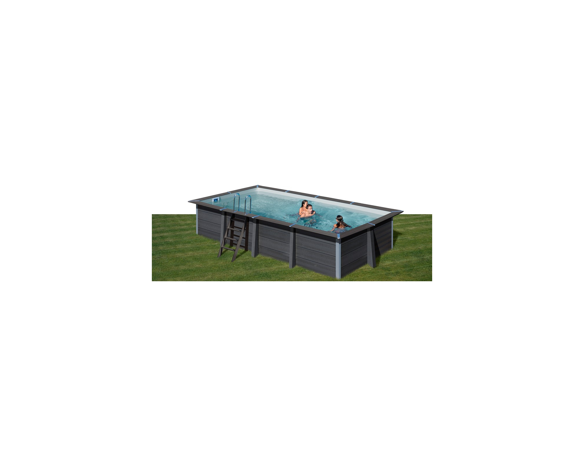 GRE 606 cm x 326 cm rechthoekige noppenfolie blauw-blauw voor composiet zwembad