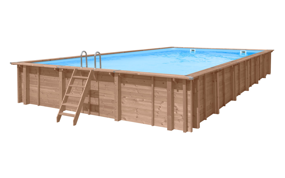 Liner blauw 75/100 hung voor rechthoekig houten zwembad Marbella 400 x 250 cm