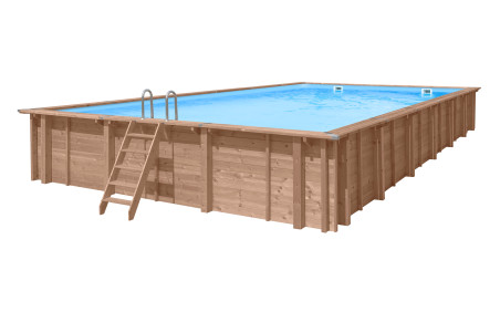 Liner blauw 75/100 hung voor rechthoekig houten zwembad Evora 600 x 400 cm