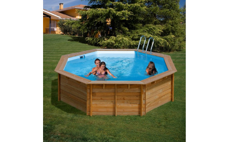 Achthoekig houten zwembad Violette Ø 511 cm x H: 124 cm zonder liner
