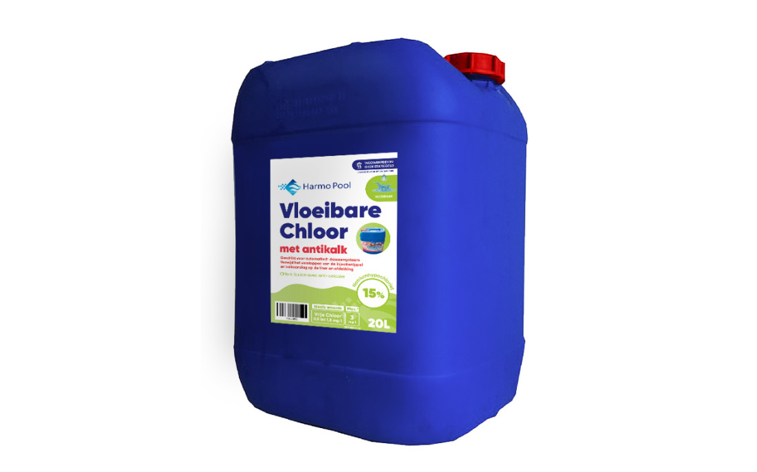 Multifunctionele vloeibare chloor (20L) met antikalk (wegwerp bidon)