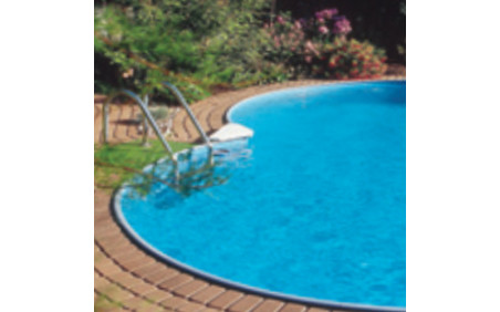 Achtvorm zwembad 5,25 x 3,20 m, h: 1,50 m, liner 0,6 mm Blauw