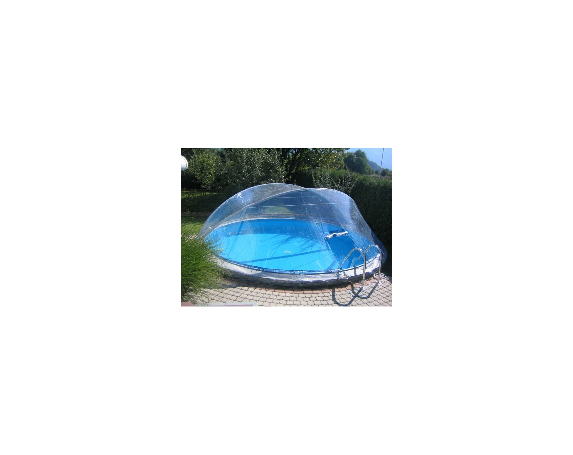 Cabrio Dome rond voor zwembad met smalle rand