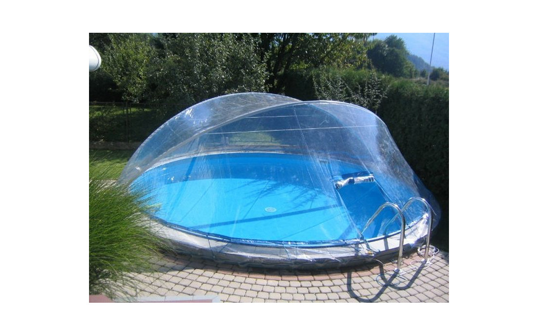 Cabrio Dome rond voor zwembad met smalle rand