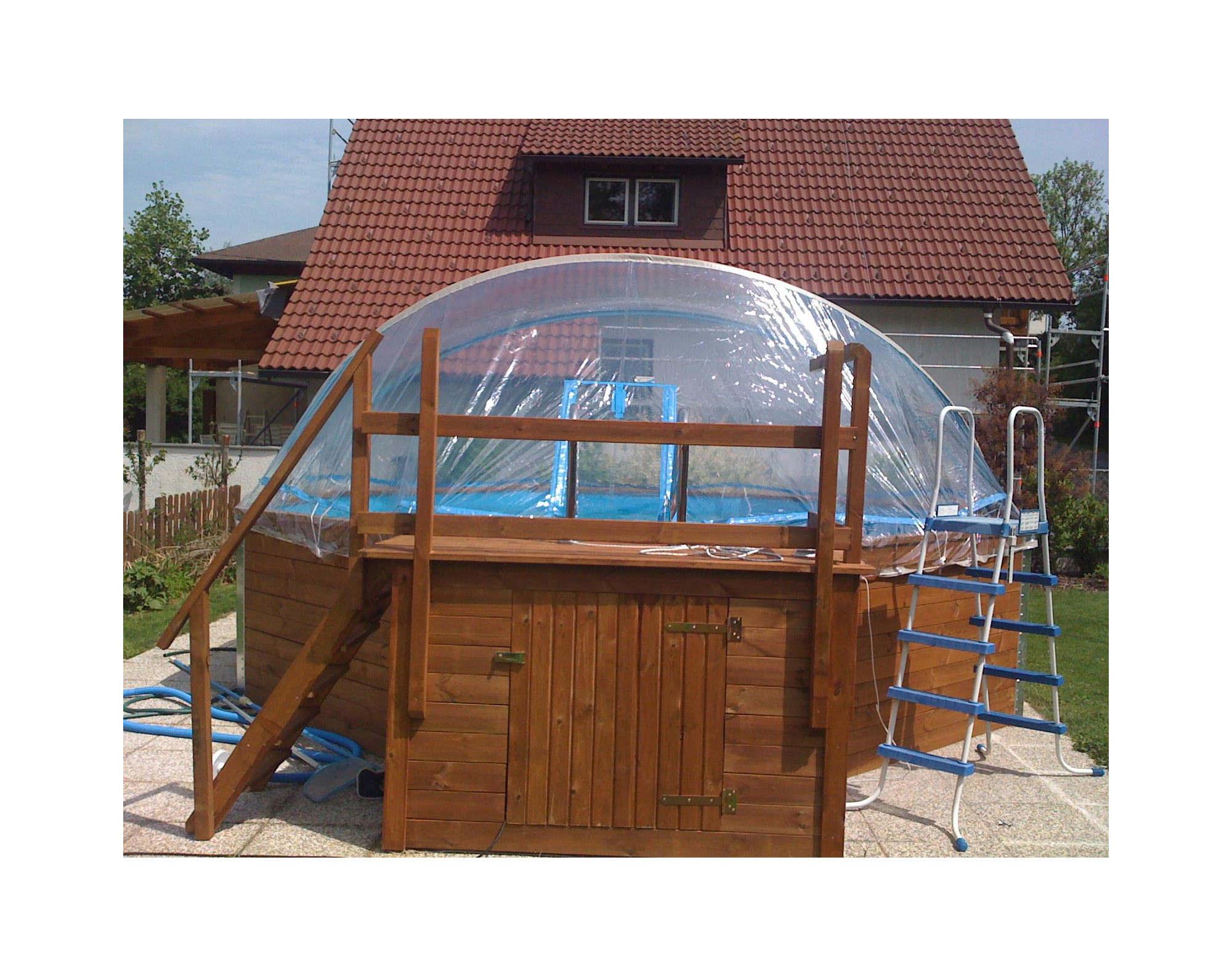 Cabrio Dome voor houten zwembaden