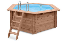 Noppenfolie omzoomd - houten zwembad zeshoekig Summer Joy-2