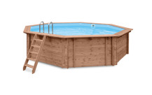 Noppenfolie omzoomd - houten zwembad achthoekig Tropical Sunshine-2