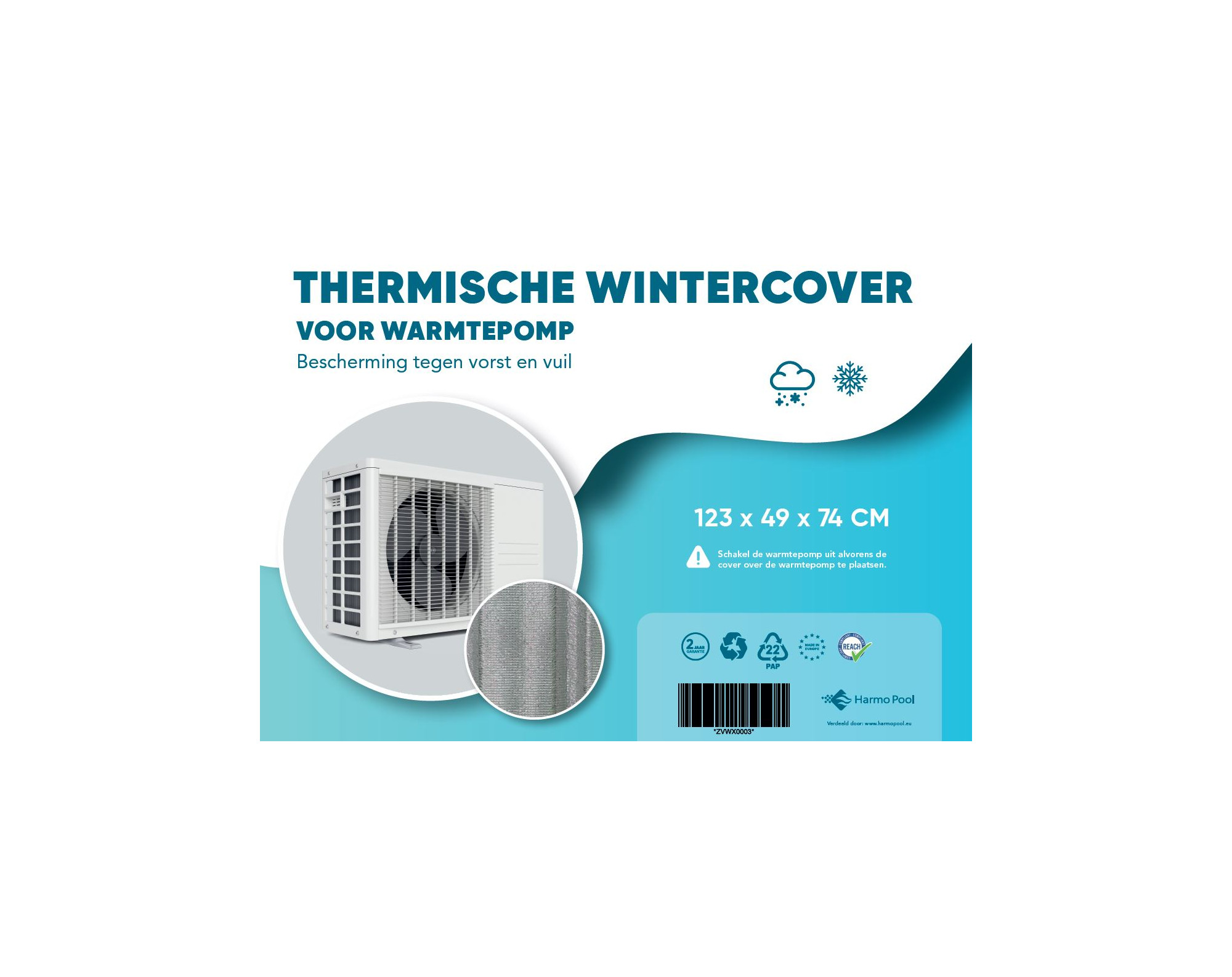 Thermische wintercover voor warmtepomp