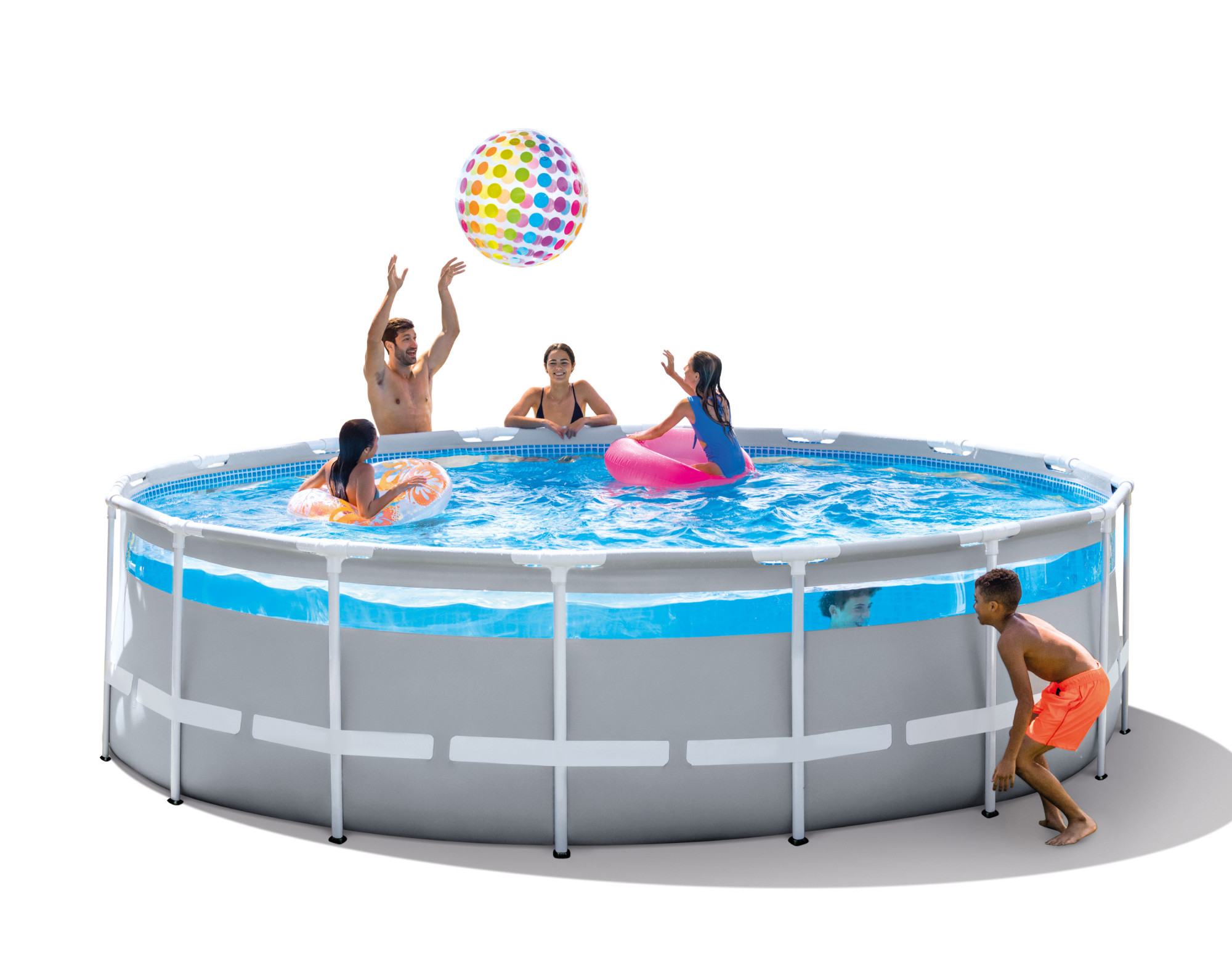 Intex Clearview Prism Frame Premium zwembad set (Met filterpomp, ladder, grondkleed, Cover) - 4.88 m x 1.22 m