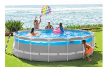 Intex Clearview Prism Frame Premium zwembad set (Met filterpomp, ladder, grondkleed, Cover) - 4.88 m x 1.22 m-2