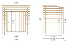 Opbergruimte voor houten zwembad 126x120x89 cm-2