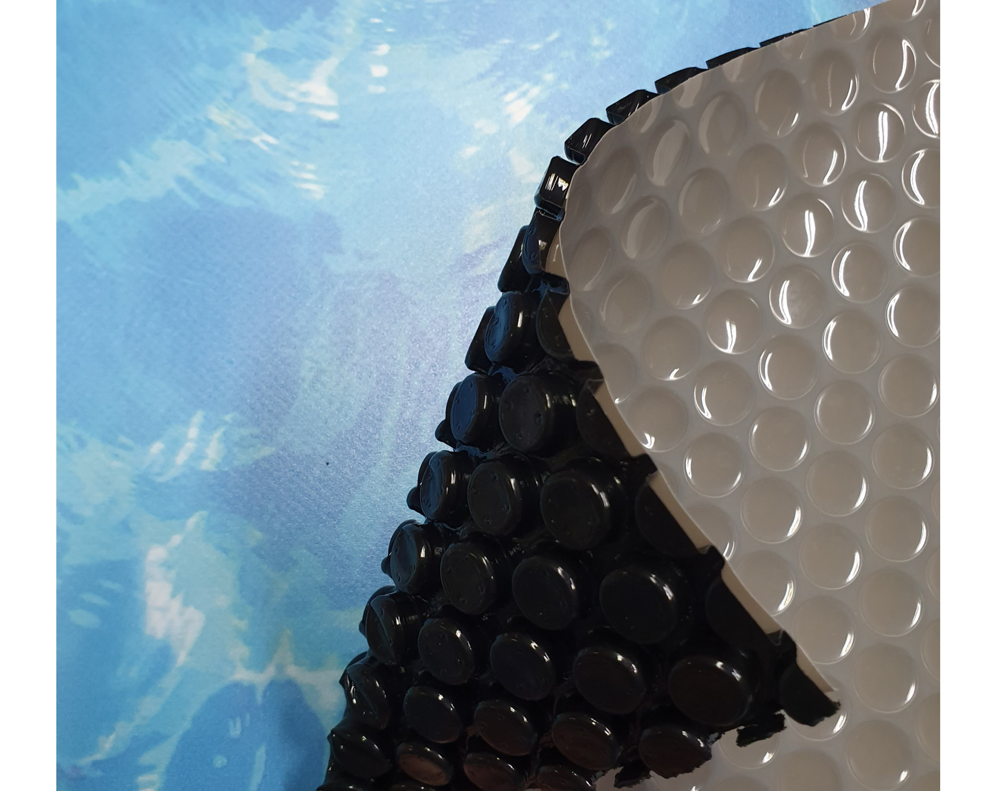 Luxe anti-alg noppenfolie (grijs-zwart 400 micron) voor Harmo Pool metalen zwembaden ovaal