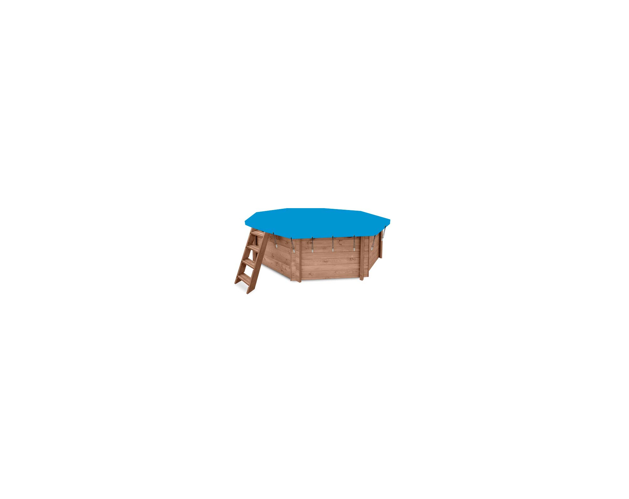 Winterzeil PVC voor houten luxe zwembad achthoekig