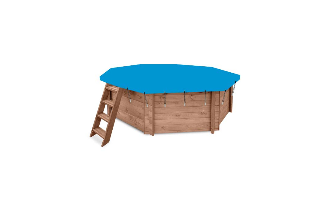 Winterzeil PVC voor houten luxe zwembad achthoekig