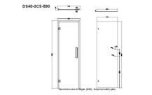 Sauna deur DS40 doorzichtig glas 8mm 74 cm X 196 cm X 4 cm-2