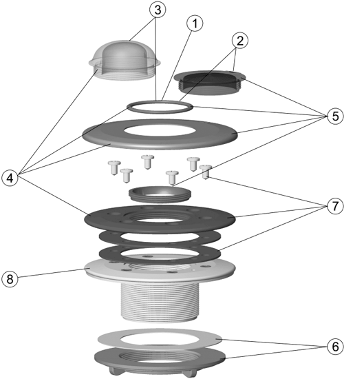 Zwembadlamp glasvezel liner/geprefabriceerd