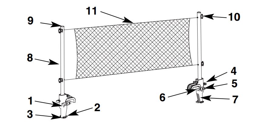 Volleybalset handmatig (voor rechthoekig metal/ultra frame zwembad) 4,875" x 7,25"