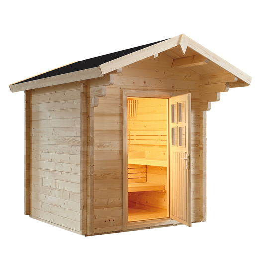 Tuin sauna Country 319 x 264 x 290 cm - vurenhout - 3 banken 62 cm