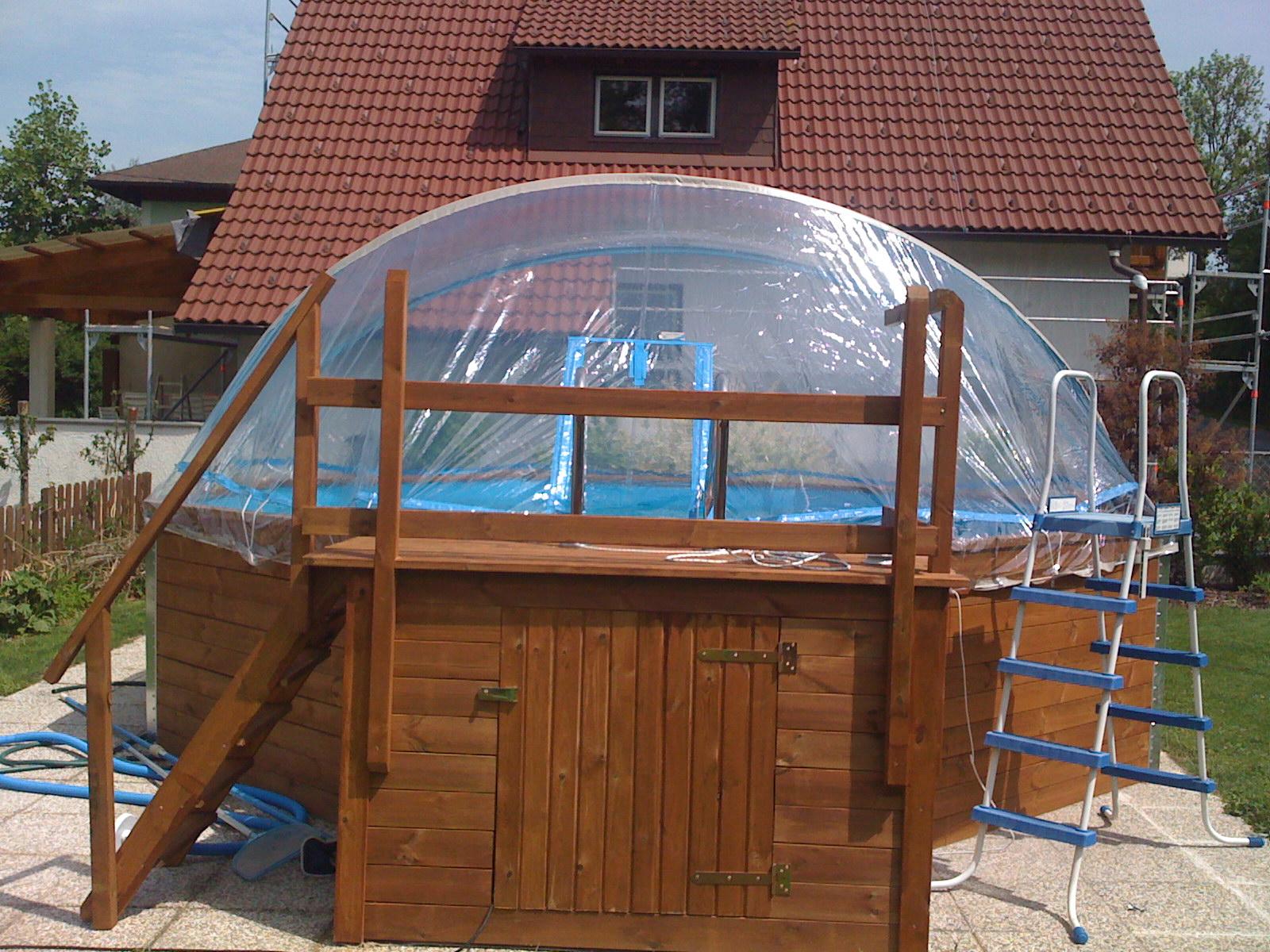 Cabrio Dome voor houten zwembaden