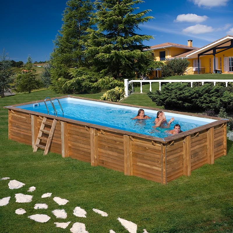 Noppenfolie houten zwembad rechthoekig (Gr�)