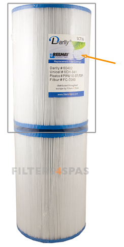Spa Filter Darlly SC736 (verpakking van 9 stuks) 6CH-941