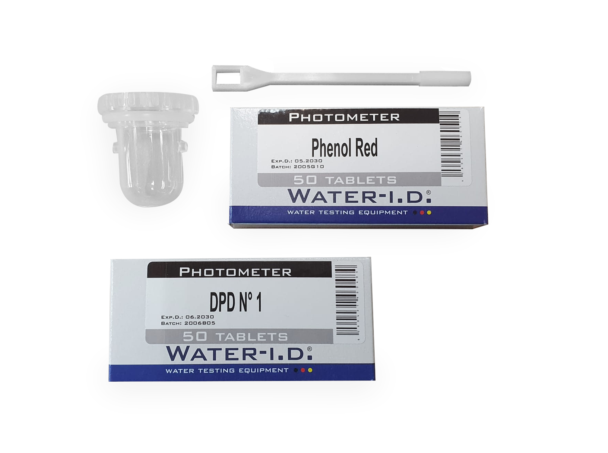Onderhoudskit voor PoolLab (cuvette + roerstokje + 50 tabletten DPD N�1 vrij chloor + 50 tabletten Phenol Red pH)